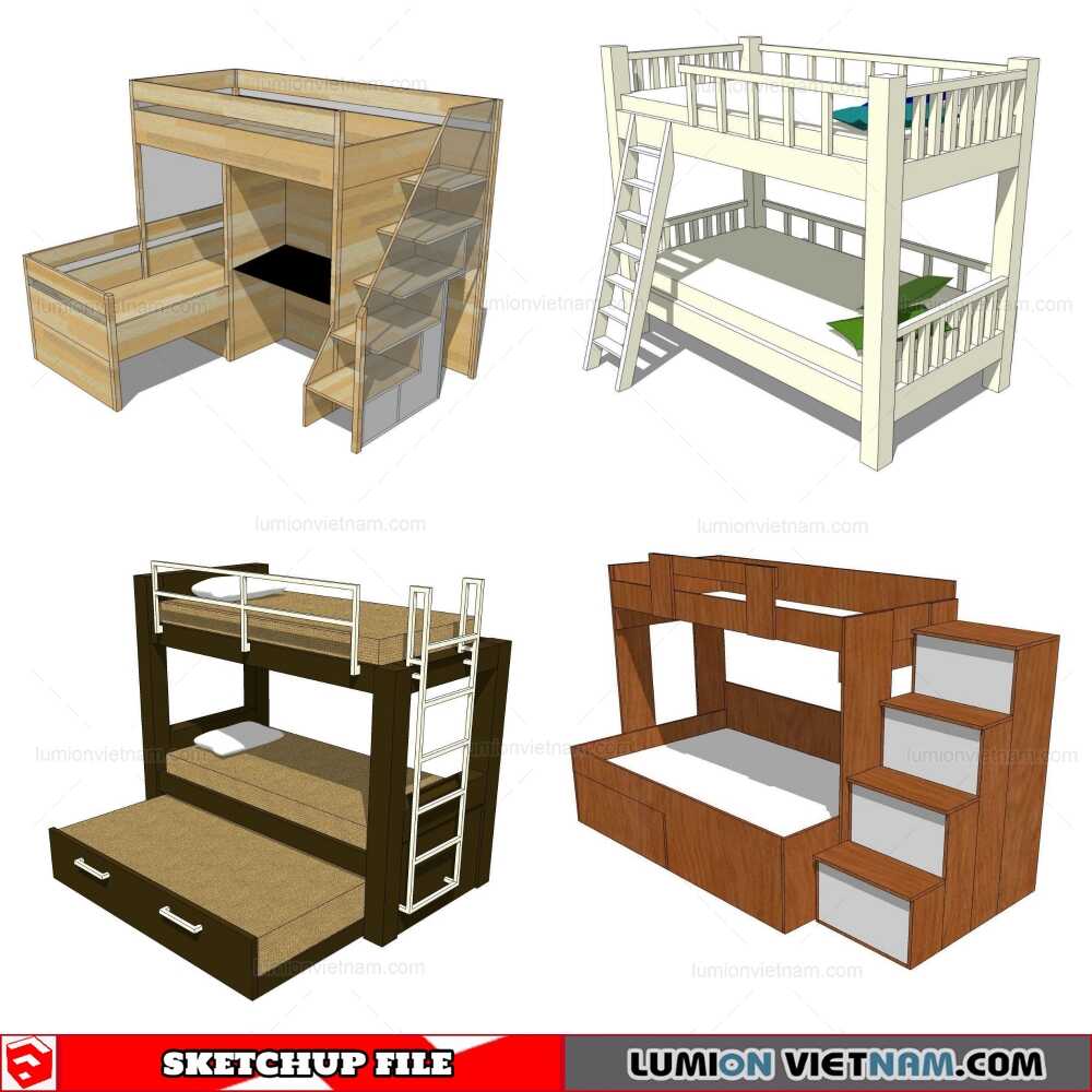 131121-Kids-Bunk-Bed-(11)-Sketchup-Models