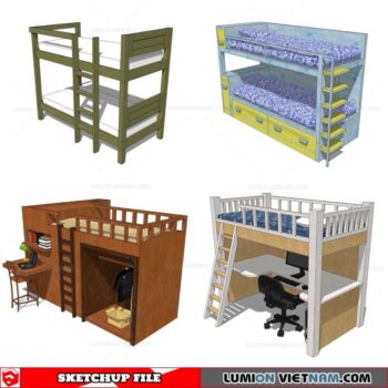 Kids Bunk Bed - Sketchup Models By Cuong Covua