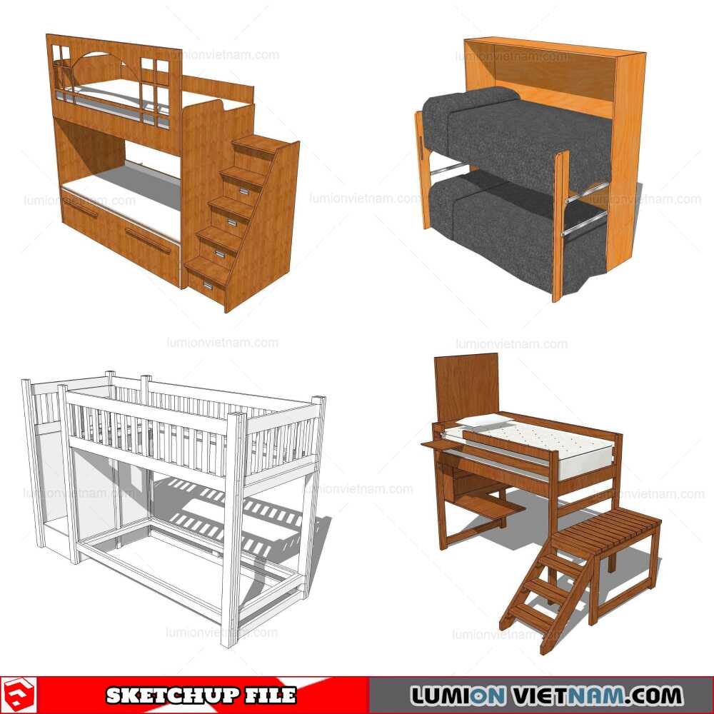 131121-Kids-Bunk-Bed-(14)-Sketchup-Models