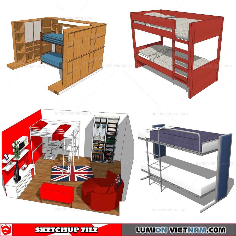 131121-Kids-Bunk-Bed-(16)-Sketchup-Models