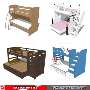 Kids Bunk Bed - Sketchup Models By Cuong Covua