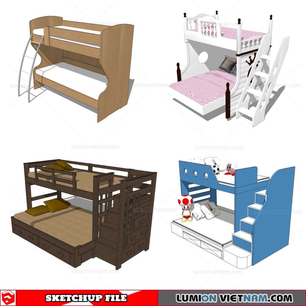 131121-Kids-Bunk-Bed-(18)-Sketchup-Models