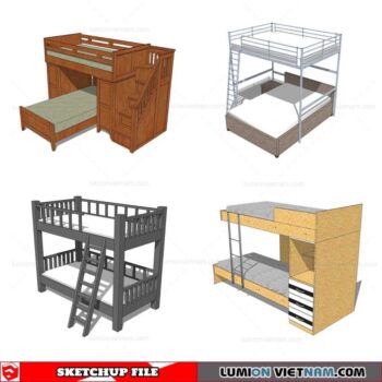 Kids Bunk Bed - Sketchup Models By Cuong Covua