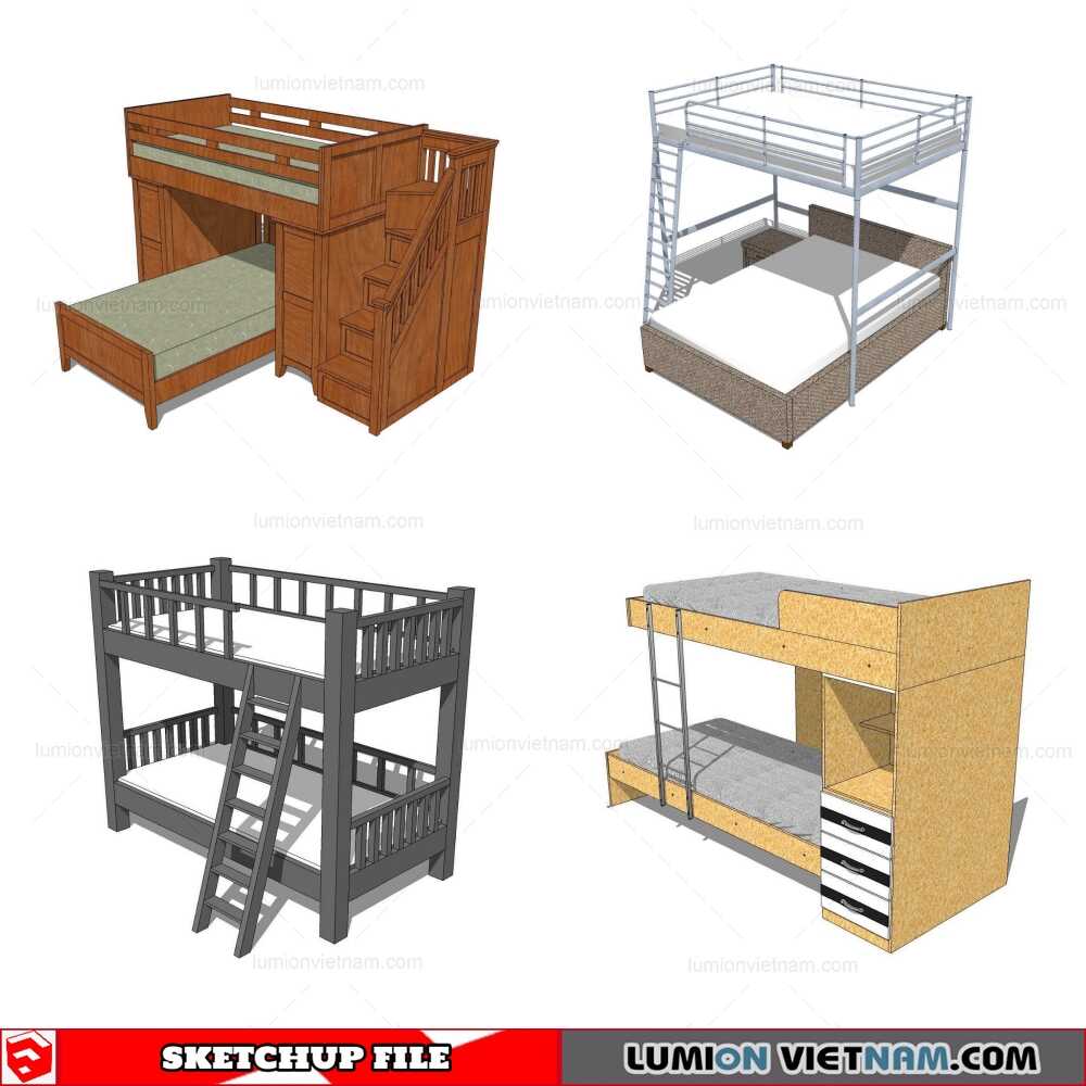 131121-Kids-Bunk-Bed-(19)-Sketchup-Models
