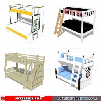 Kids Bunk Bed - Sketchup Models By Cuong Covua