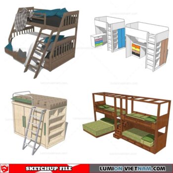Kids Bunk Bed - Sketchup Models By Cuong Covua