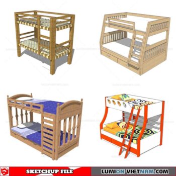 Kids Bunk Bed - Sketchup Models By Cuong Covua