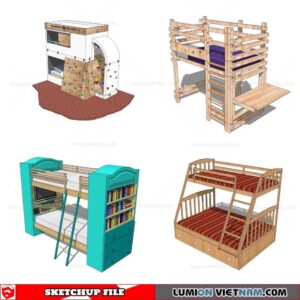 Kids Bunk Bed - Sketchup Models By Cuong Covua