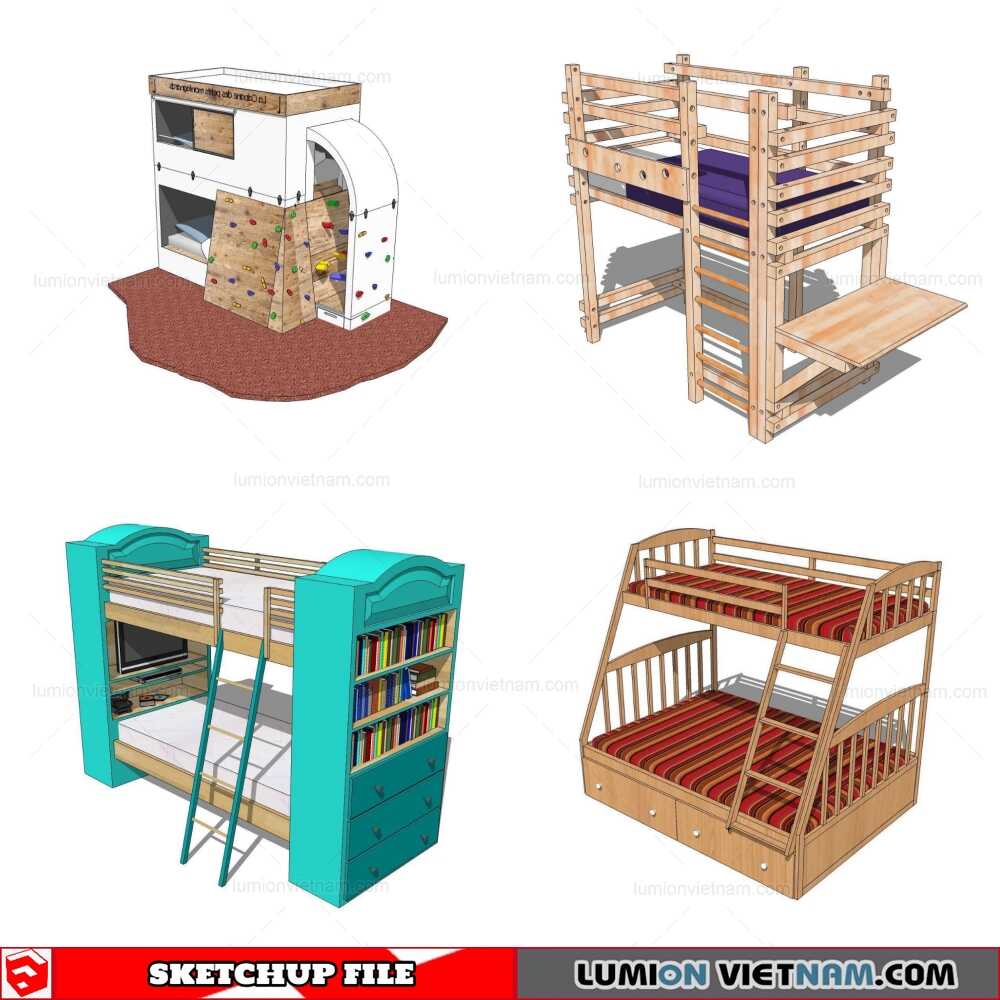 131121-Kids-Bunk-Bed-(23)-Sketchup-Models