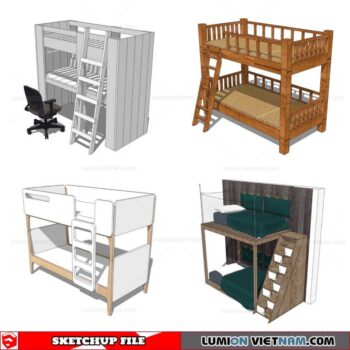 Kids Bunk Bed - Sketchup Models By Cuong Covua