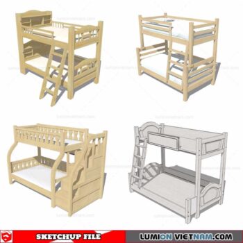 Kids Bunk Bed - Sketchup Models By Cuong Covua