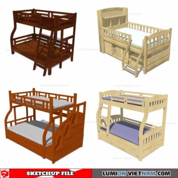 Kids Bunk Bed - Sketchup Models By Cuong Covua