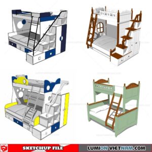 Kids Bunk Bed - Sketchup Models By Cuong Covua