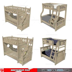 Kids Bunk Bed - Sketchup Models By Cuong Covua
