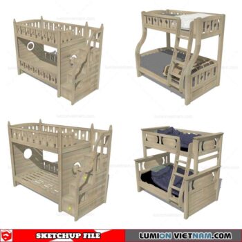 Kids Bunk Bed - Sketchup Models By Cuong Covua
