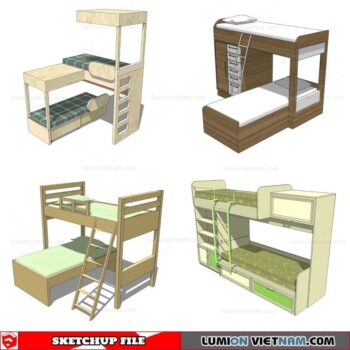 Kids Bunk Bed - Sketchup Models By Cuong Covua