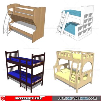 Kids Bunk Bed - Sketchup Models By Cuong Covua