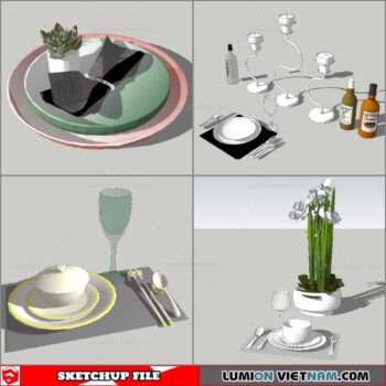 Decor On Table - Sketchup Models By Nha Tay