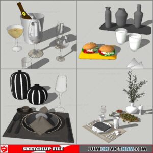 Decor On Table - Sketchup Models By Nha Tay