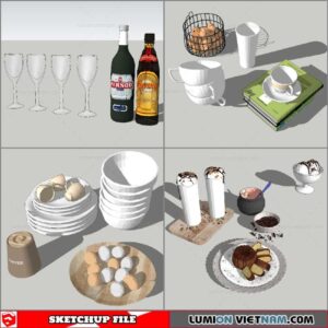 Decor On Table - Sketchup Models By Nha Tay
