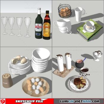 Decor On Table - Sketchup Models By Nha Tay