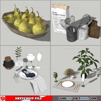 Decor On Table - Sketchup Models By Nha Tay