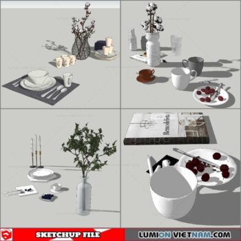 Decor On Table - Sketchup Models By Nha Tay