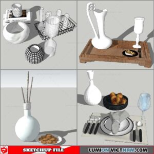 Decor On Table - Sketchup Models By Nha Tay
