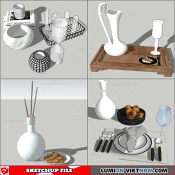 Decor On Table - Sketchup Models By Nha Tay