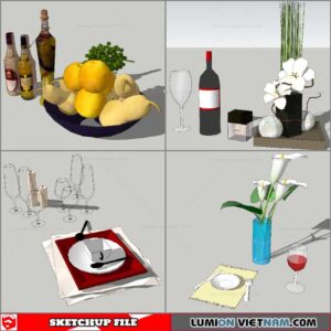 Decor On Table - Sketchup Models By Nha Tay