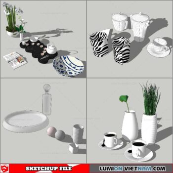 Decor On Table - Sketchup Models By Nha Tay