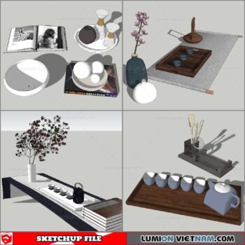 Decor On Table - Sketchup Models By Nha Tay