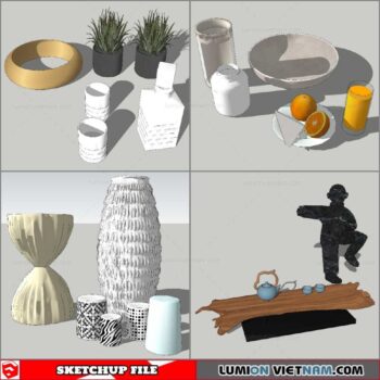 Decor On Table - Sketchup Models By Nha Tay
