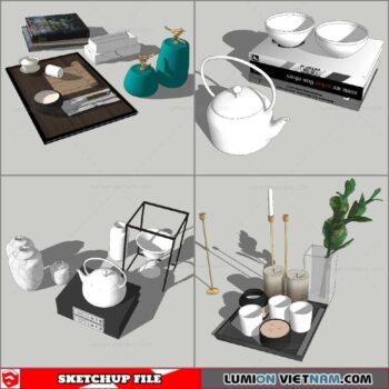 Decor On Table - Sketchup Models By Nha Tay