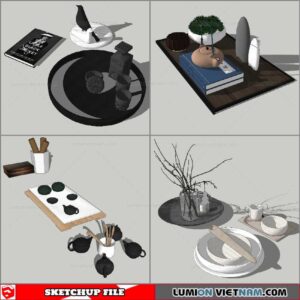 Decor On Table - Sketchup Models By Nha Tay