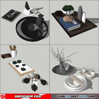 Decor On Table - Sketchup Models By Nha Tay