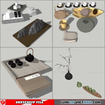 Decor On Table - Sketchup Models By Nha Tay