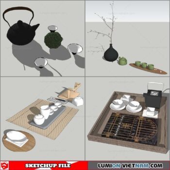 Decor On Table - Sketchup Models By Nha Tay