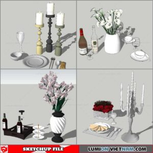 Decor On Table - Sketchup Models By Nha Tay