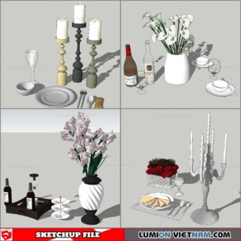 Decor On Table - Sketchup Models By Nha Tay