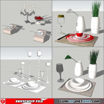 Decor On Table - Sketchup Models By Nha Tay