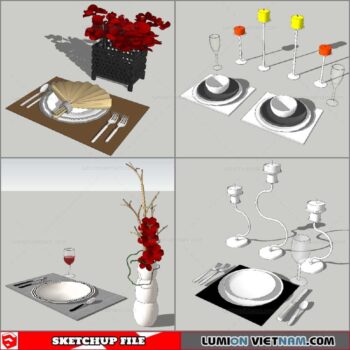 Decor On Table - Sketchup Models By Nha Tay