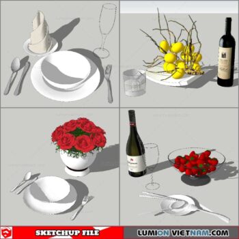 Decor On Table - Sketchup Models By Nha Tay