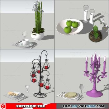 Decor On Table - Sketchup Models By Nha Tay