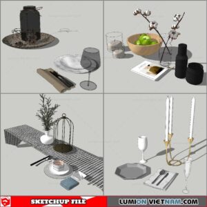 Decor On Table - Sketchup Models By Nha Tay