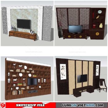Wall Unit Classic - Sketchup Models By Nha Tay