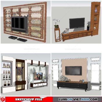 Wall Unit Classic - Sketchup Models By Nha Tay