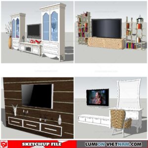 Wall Unit Classic - Sketchup Models By Nha Tay