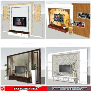 Wall Unit Classic - Sketchup Models By Nha Tay