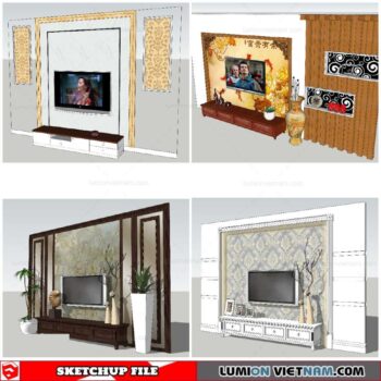 Wall Unit Classic - Sketchup Models By Nha Tay